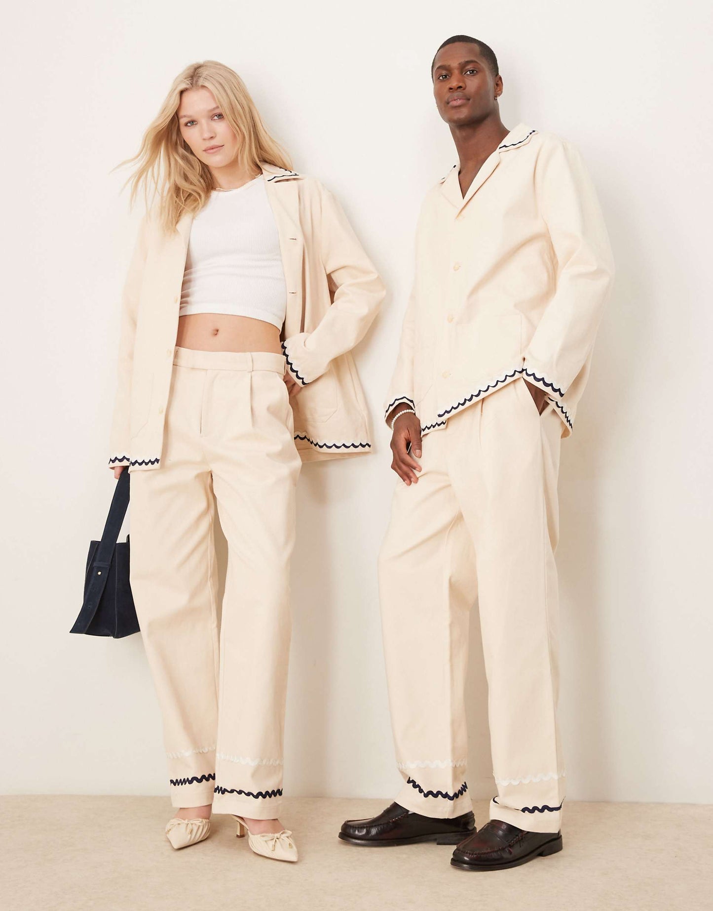 Unisex Contrast Stitch Tailored Trouser Co-Ord