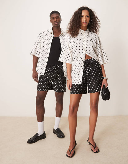 Unisex Polka Dot Boxy Short Co-Ord