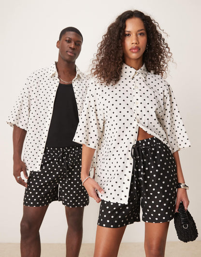 Unisex Polka Dot Boxy Short Co-Ord