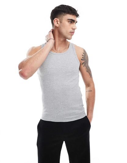 Muscle Fit Ribbed Vest