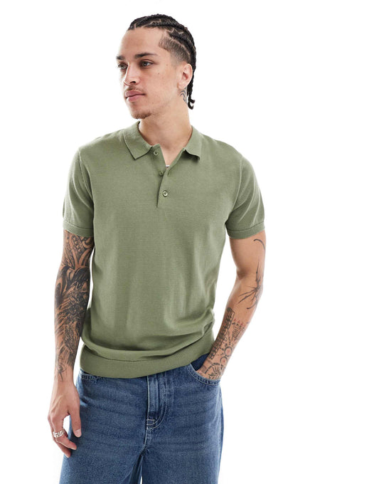 Knitted Polo Short Sleeved Shirt