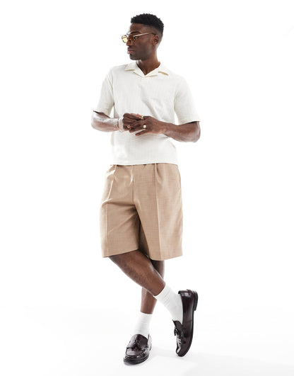 Split Neck Seersucker Polo