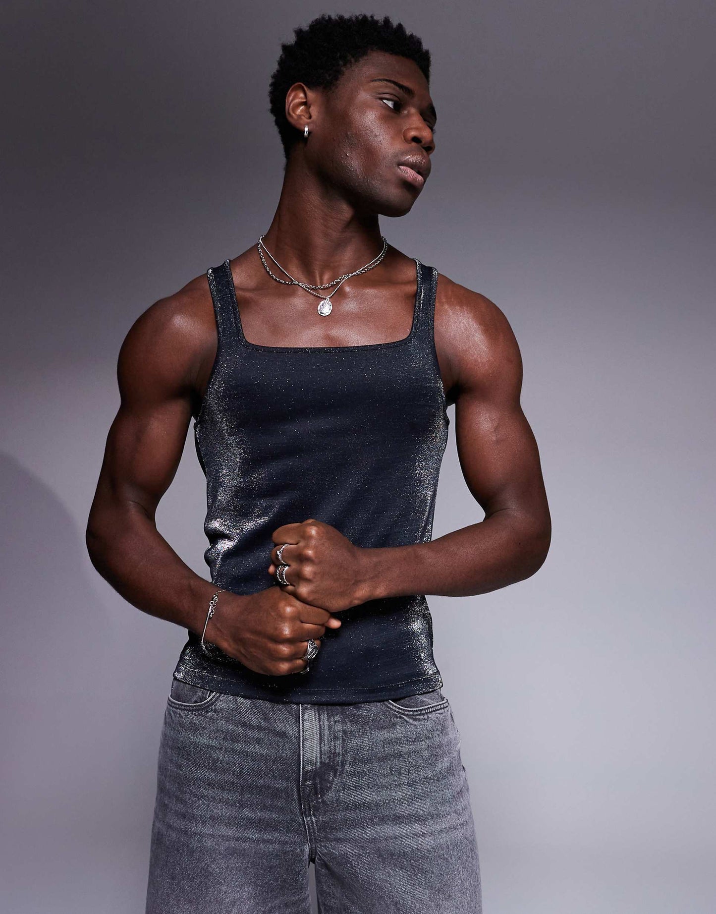 Square Neck Muscle Fit Vest