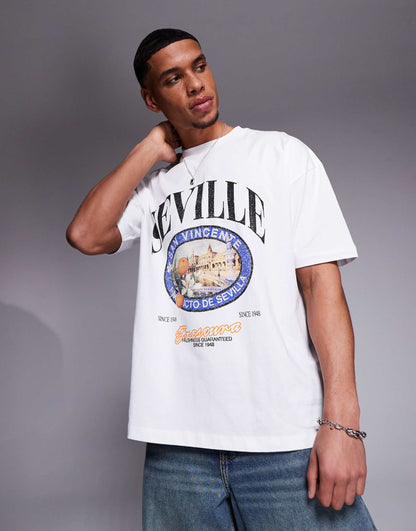 Oversized T-Shirt With City Graphic