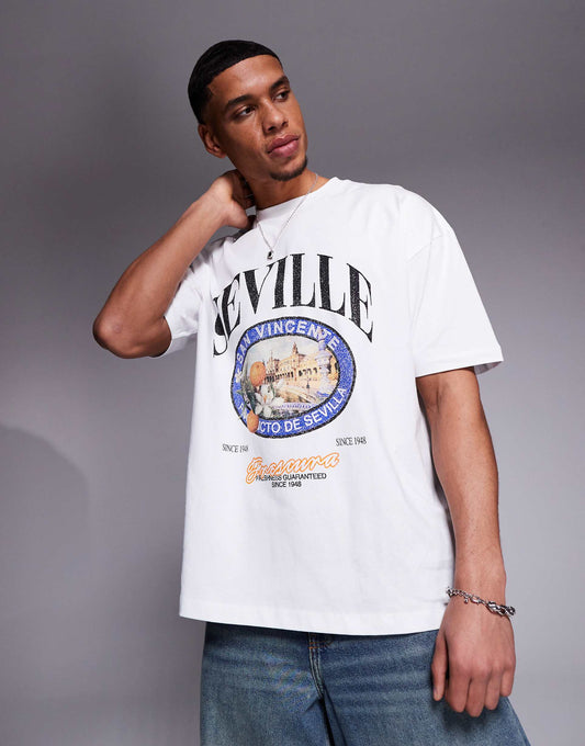 Oversized T-Shirt With City Graphic