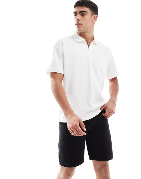 Oversized Split Neck Polo