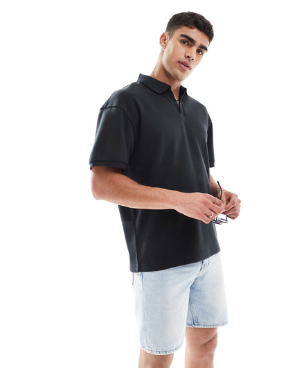 Oversized Split Neck Polo