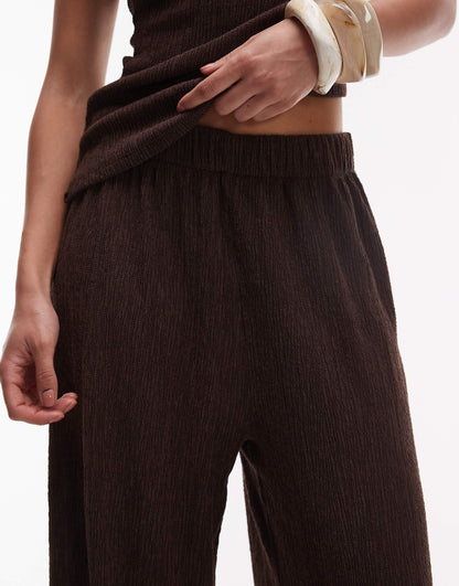 Textured Wide Leg Trousers Co-Ord