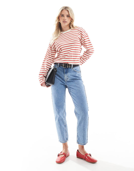Petite High Rise Mom Jean