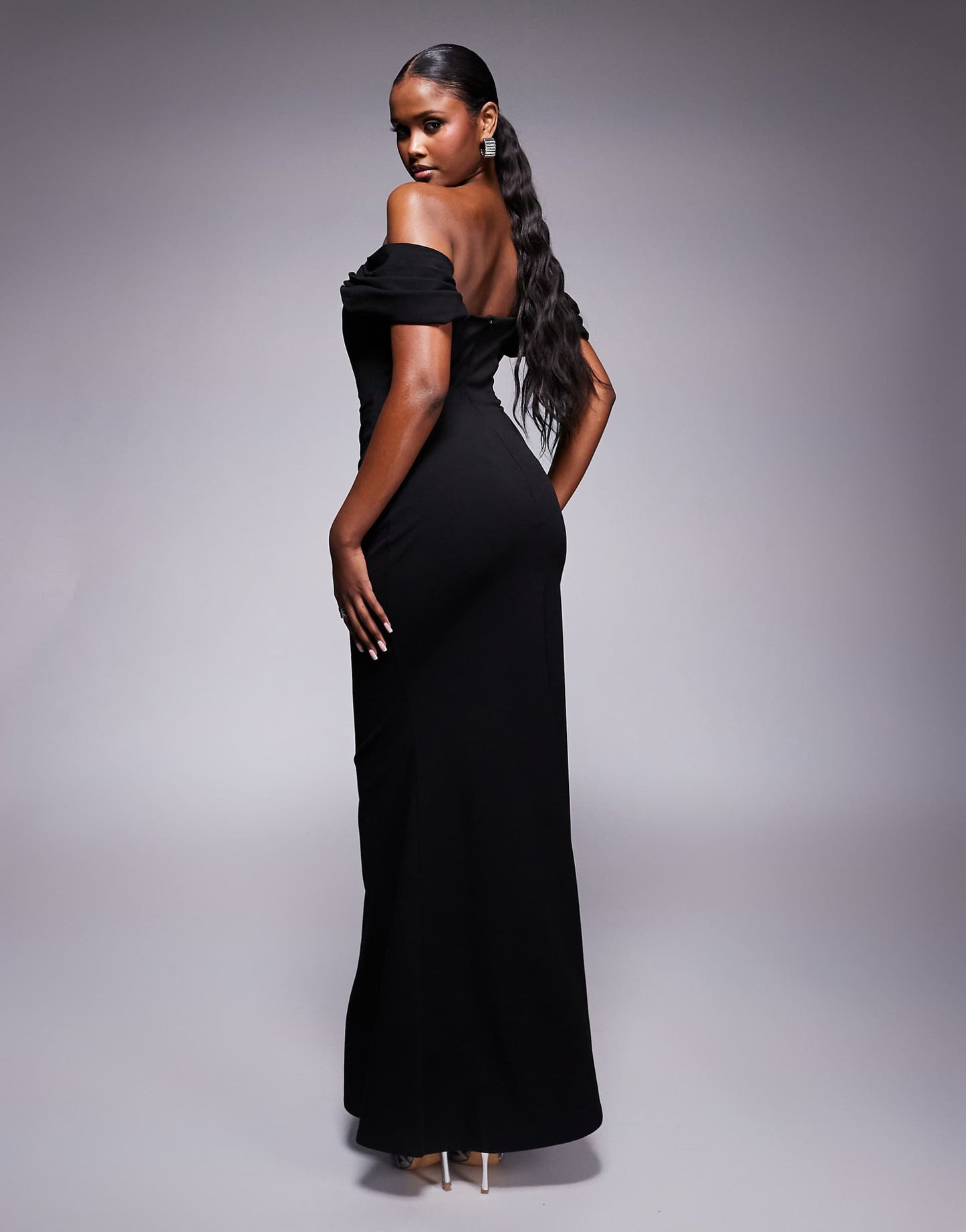 Diamante Heart Trim Evening Maxi Dress