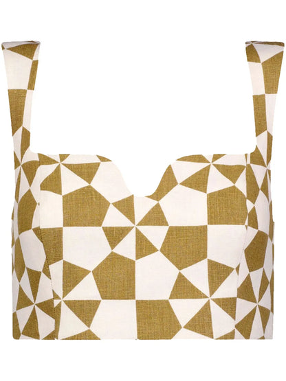 Jini Geometric-Print Crop Top