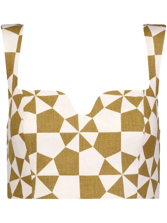 Jini Geometric-Print Crop Top