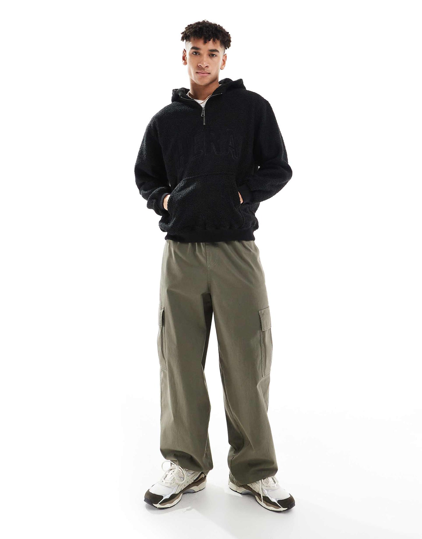 Mens 365 Borg 1/4 Zip Hoodie