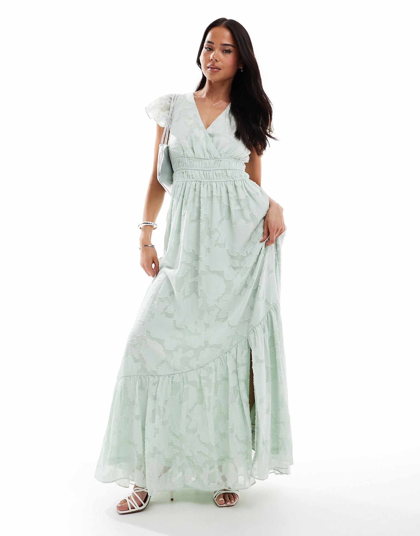 Floral Faux Wrap Maxi Dress