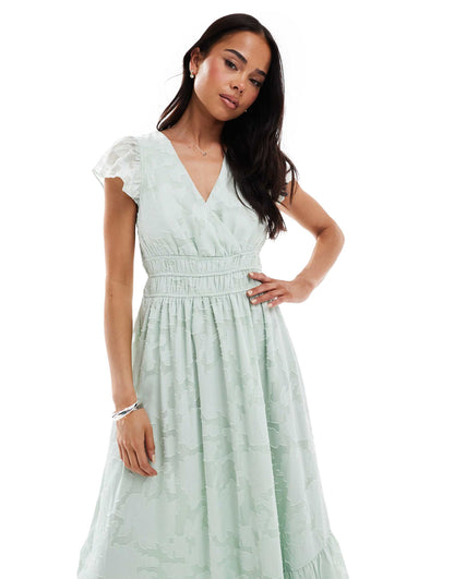 Floral Faux Wrap Maxi Dress