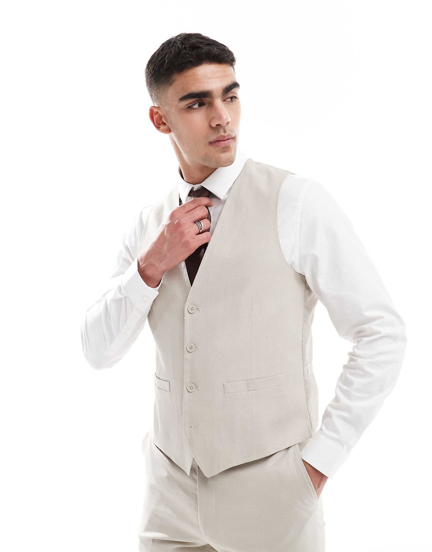 Linen Formal Suit Waistcoat Co-Ord