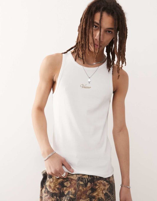 2 Pack Script Logo Ribbed Fitted Vests