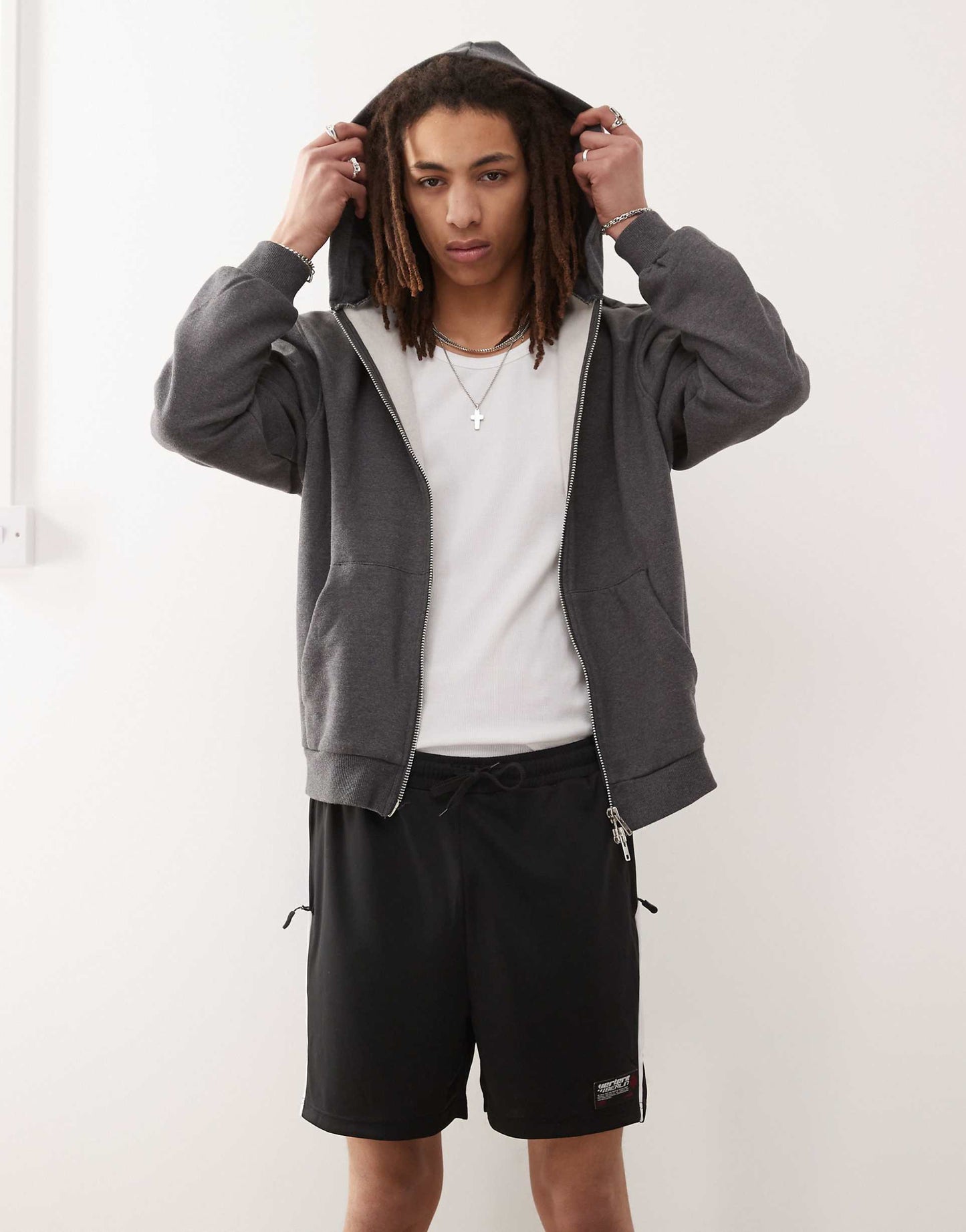 Logo Contrast Panel Detail Sports Shorts