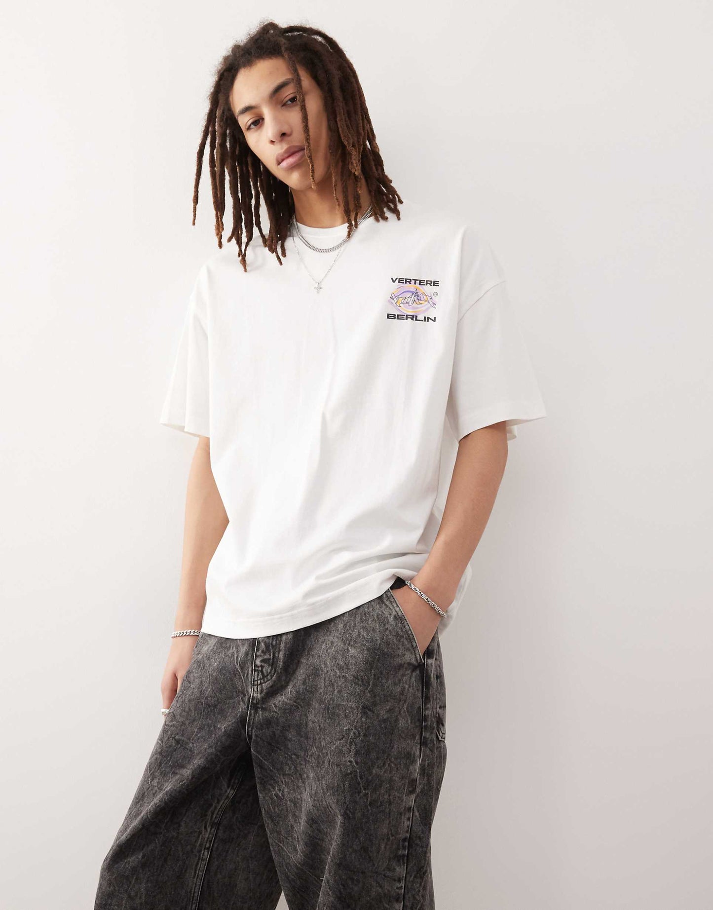 Logo Swirl Back Print Oversized T-Shirt