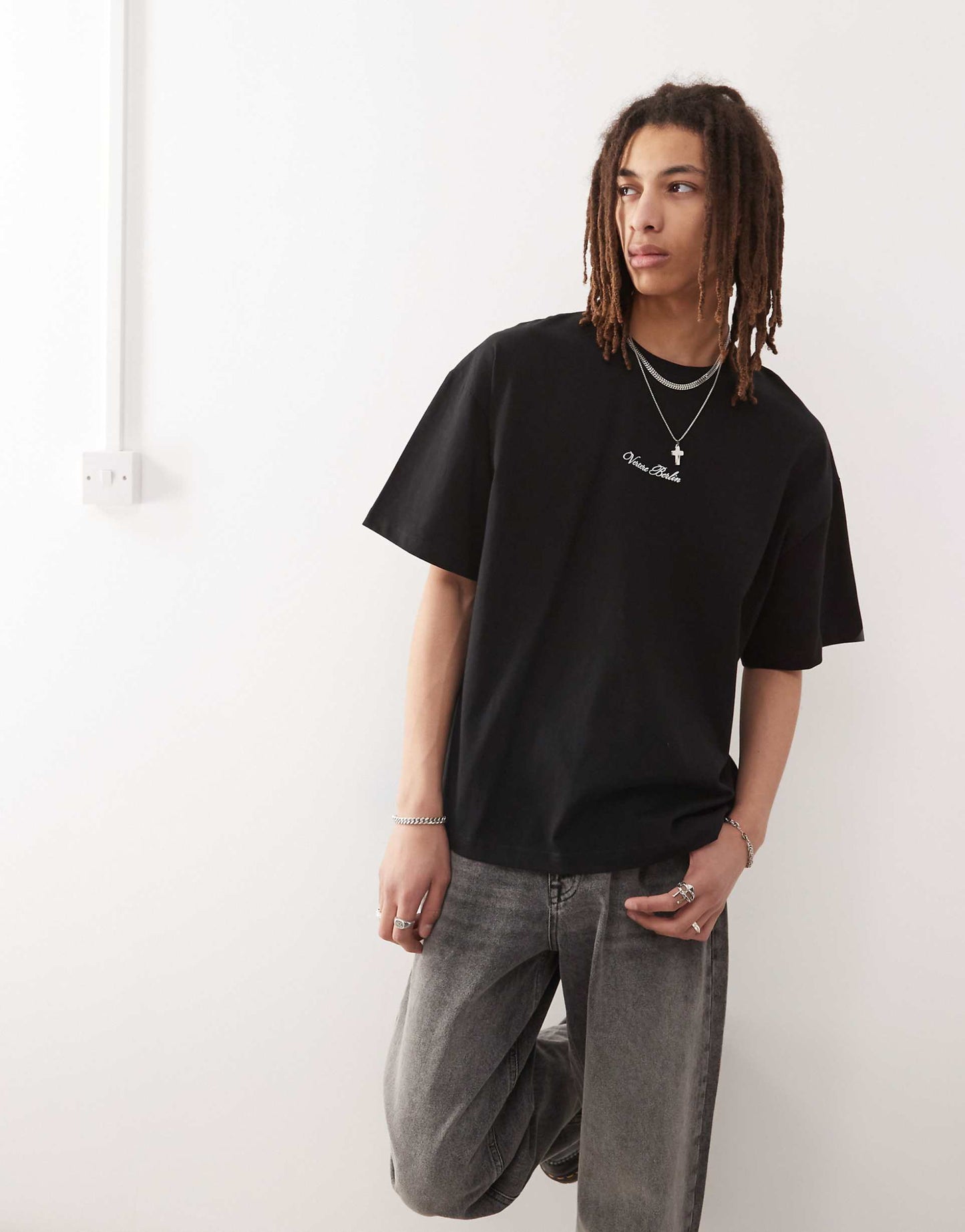 Rose Flame Back Print Oversized T-Shirt