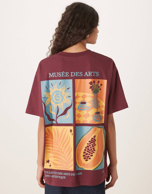 Oversized T-Shirt With Fruit Art Graphic