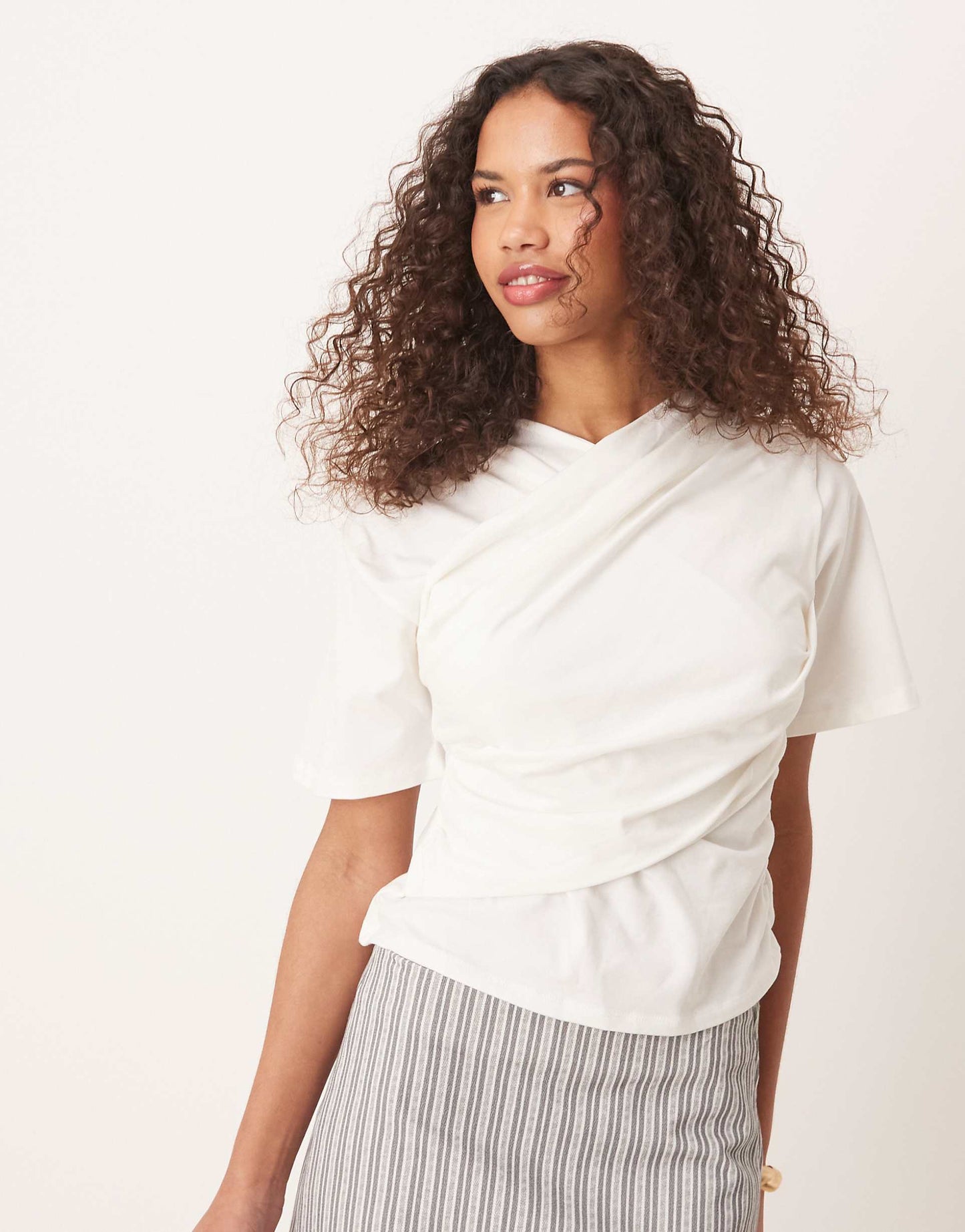 Drape Wrap Front T-Shirt