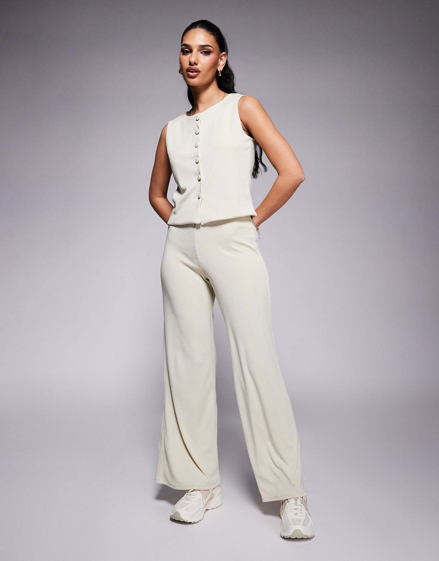 Co-Ord Rib Wide Leg Trouser
