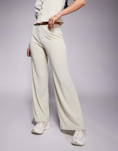Co-Ord Rib Wide Leg Trouser