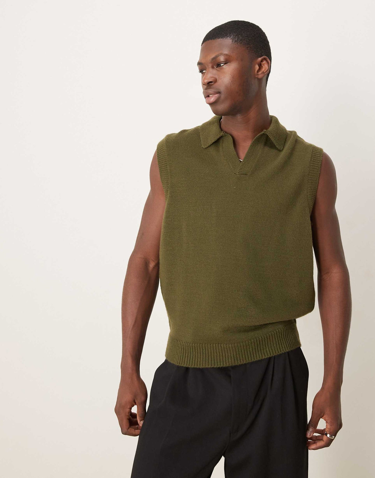 Relaxed Boxy Fit Sleeveless Polo