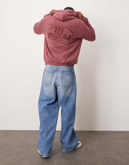 Oversized Hoodie With Bubble Print