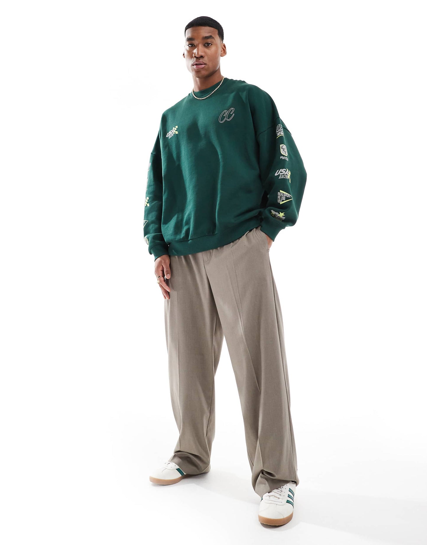 Extreme Oversized Sweatshirt With Racing Prints