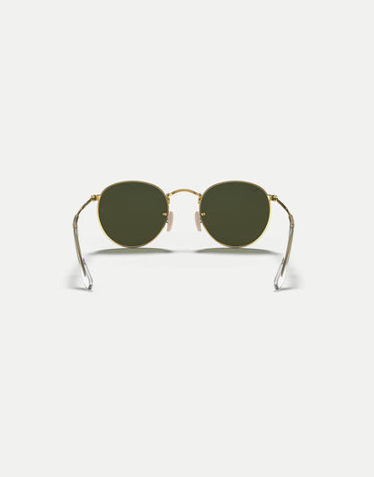 Round Metal Round Sunglasses With Green Lens