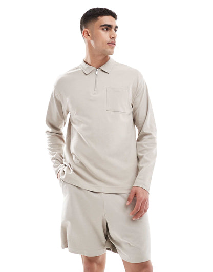 Long Sleeve Zip Polo Co-Ord
