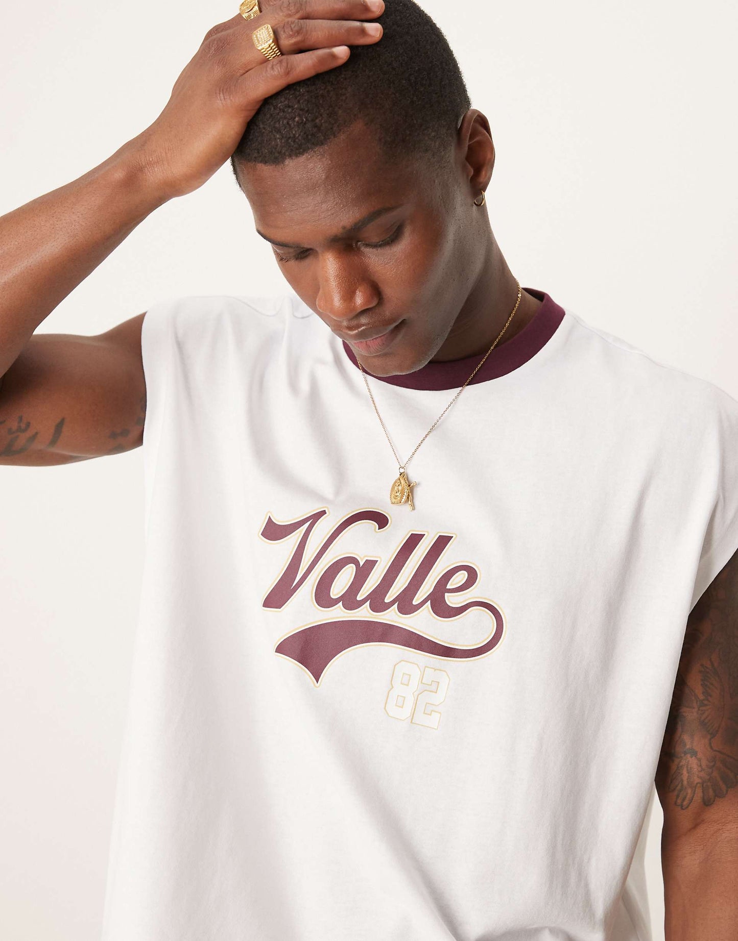 Oversized Boxy Tank With Chest Print