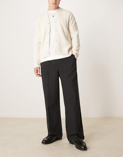 Oversized Tapered Trousers With Elasticated Waist And