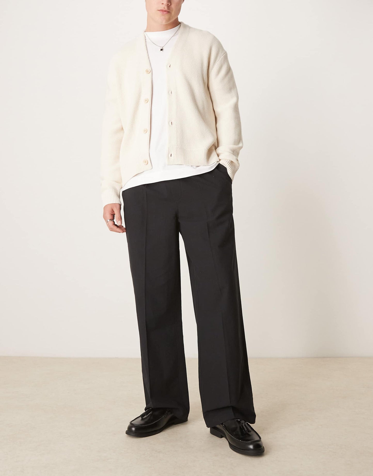 Oversize Tapered Trousers With Elasticated Waist And