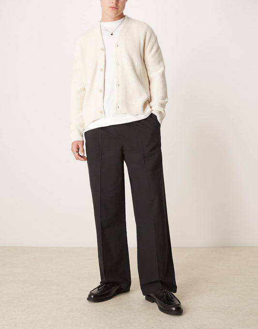 Oversize Tapered Trousers With Elasticated Waist And