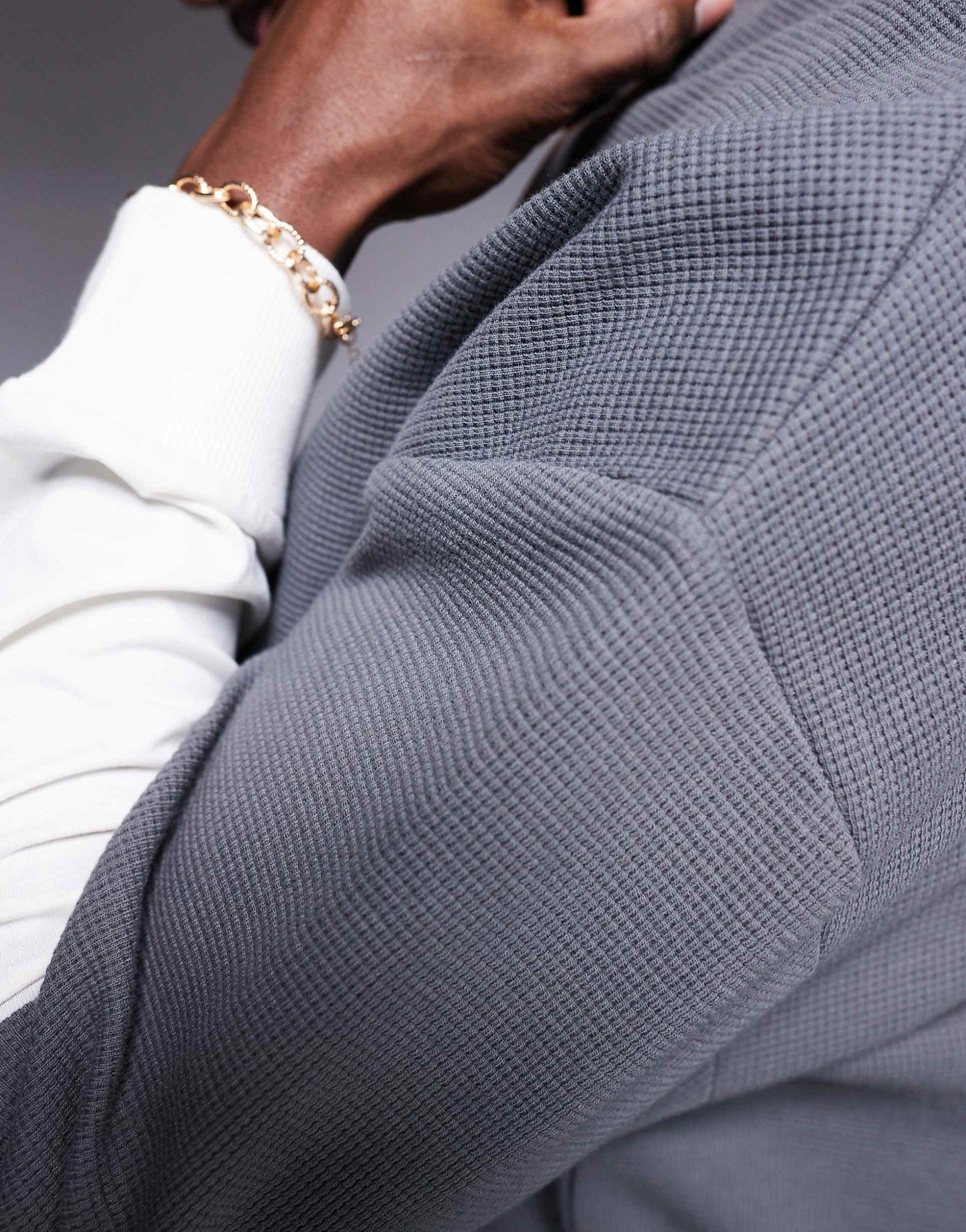 Oversized Boxy Waffle Double Sleeve T-Shirt