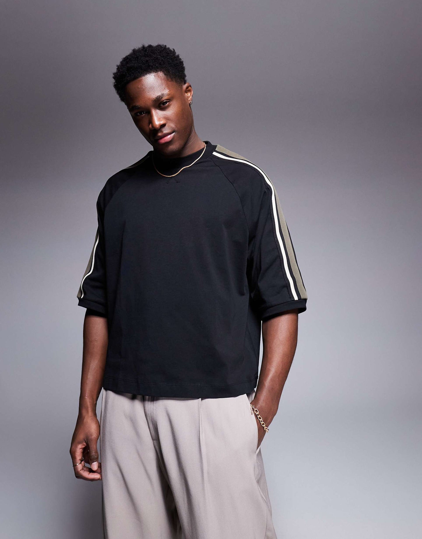 Oversized Boxy T-Shirt With Tape Detail