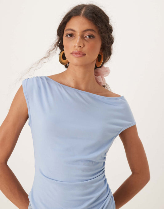 Corset Ruched Waist Off Shoulder Top