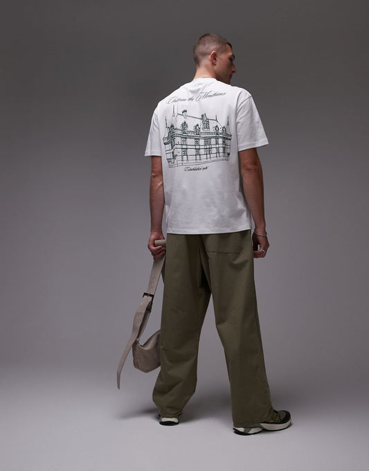 Oversized Fit T-Shirt With Front And Back Chateau Print