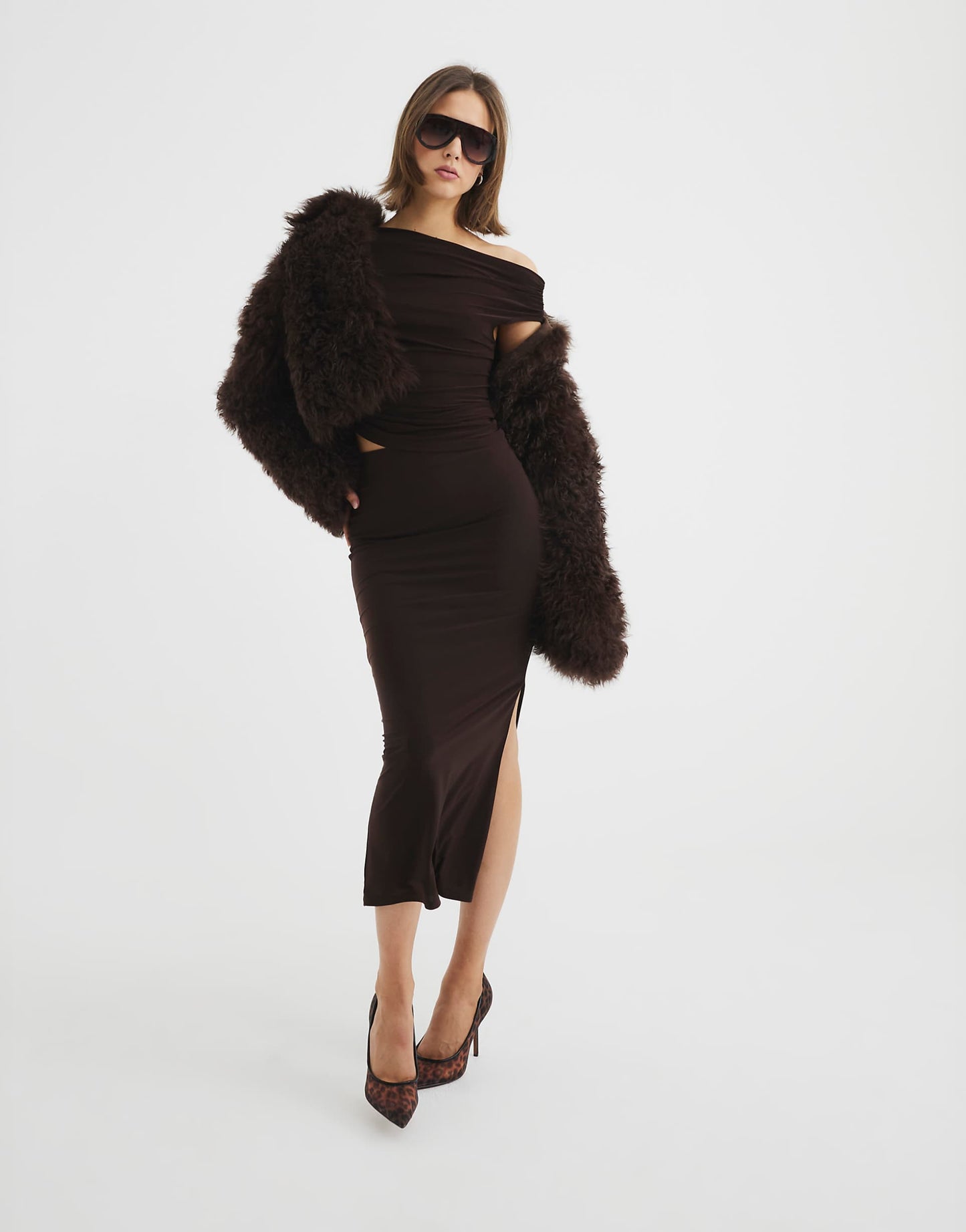 Cowl Top And Skirt Set