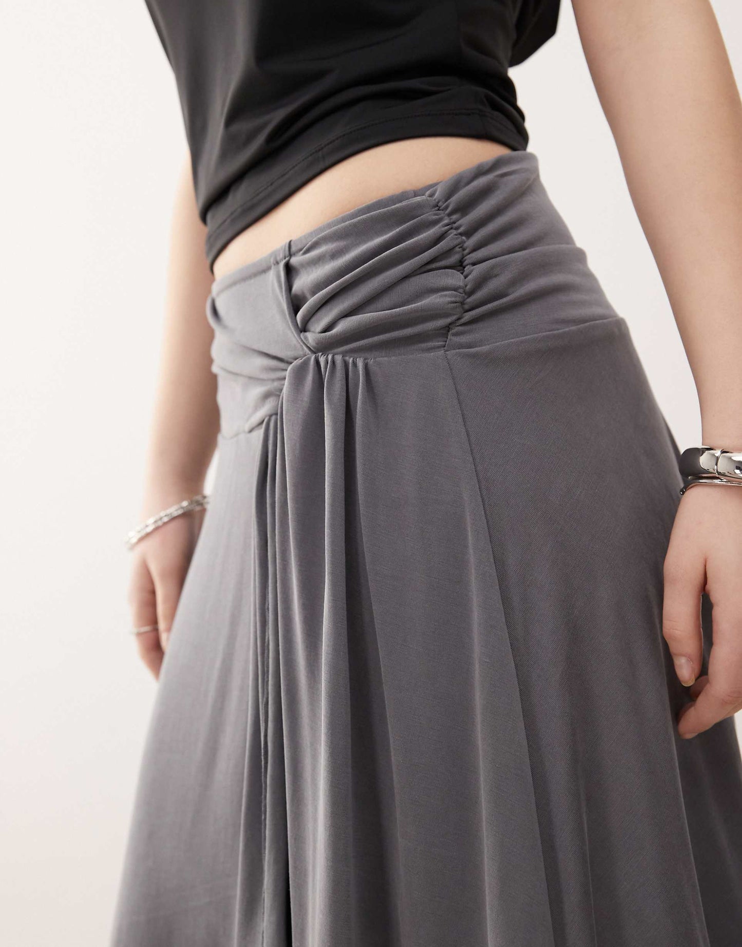 Harlan Slinky Asymmteric Midi Skirt