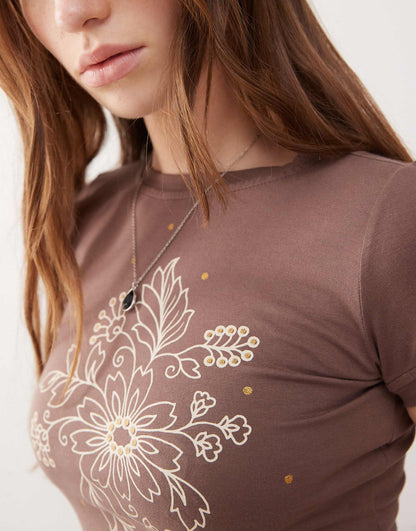 Sutin Floral Sequin Baby T-Shirt