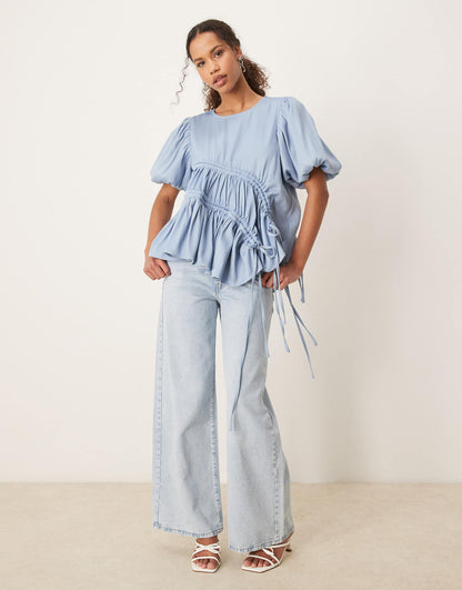 Ruched Asymmetric Top