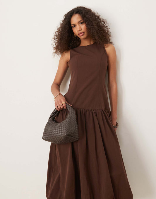 Drop Hem Midi Dress