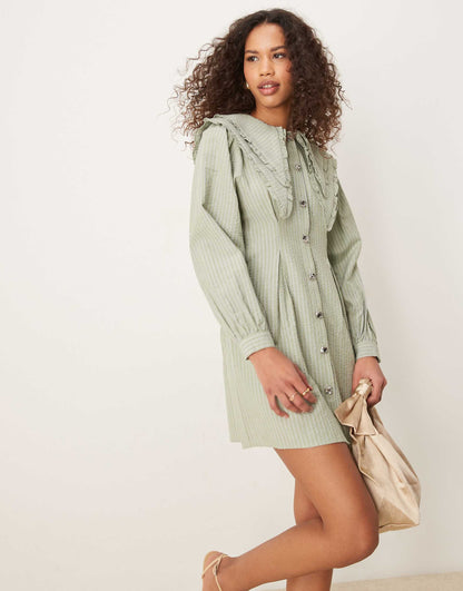 Oversized Collar Mini Dress