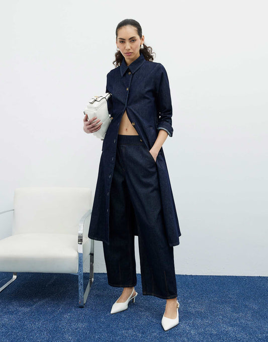 Denim Pull On Barrel Jeans