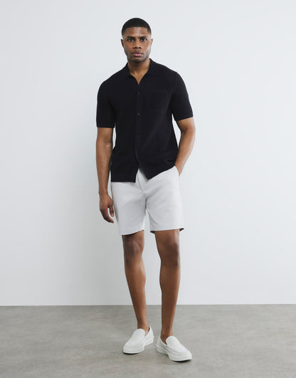 Slim Fit Belted Chino Shorts