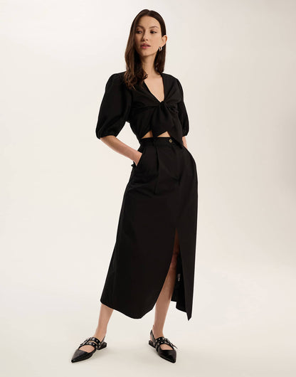 Olive Cotton Skirt